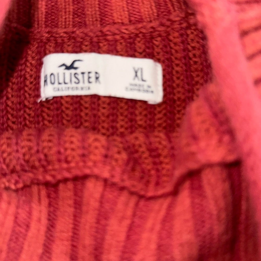 Hollister Red Striped Sweater XL